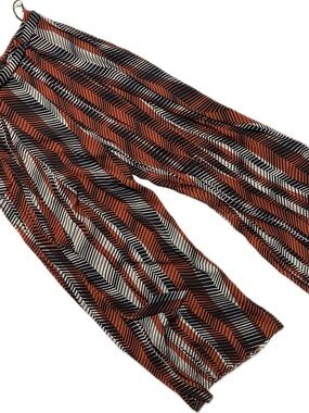 Zara Basic size S Patterned Wide-Leg Pants - Rust, Black & White
